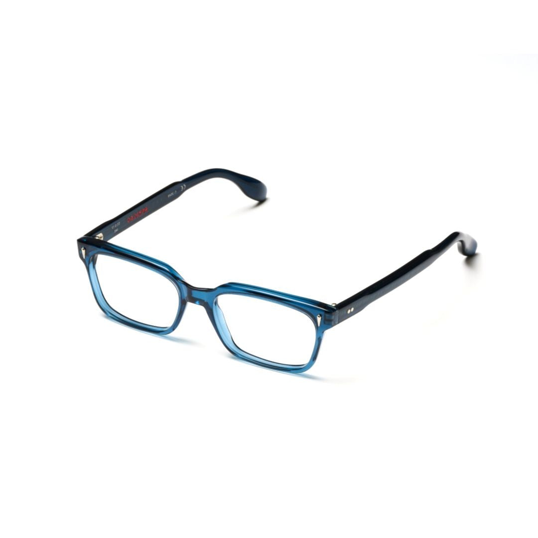 Kador Pekigno-53 Translucent Blue Rectangular Frame Eyeglasses With Metallic Accents