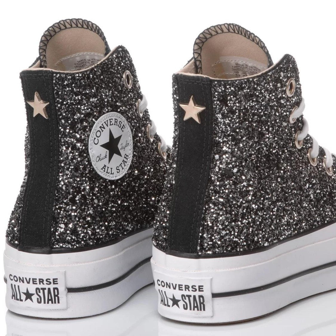 Converse High-Top Platform Glitter Sneakers With Unique Craftsmanship