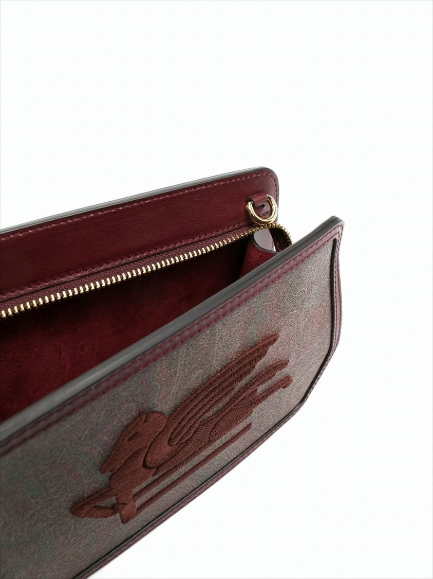 Etro Textured Burgundy Paisley Crossbody Bag