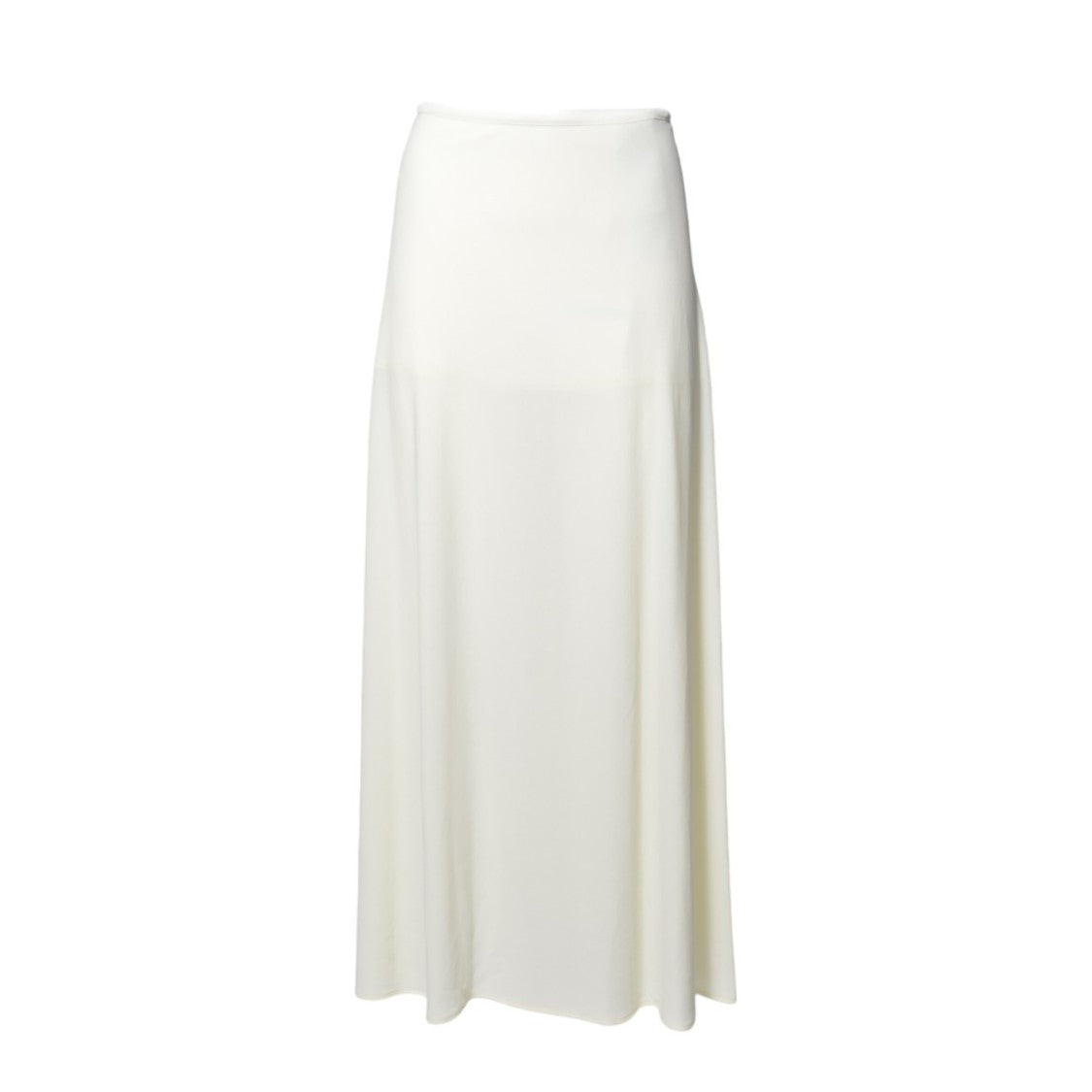 Jil Sander Midi Skirt In Fluid Viscose Crepe Chalk White