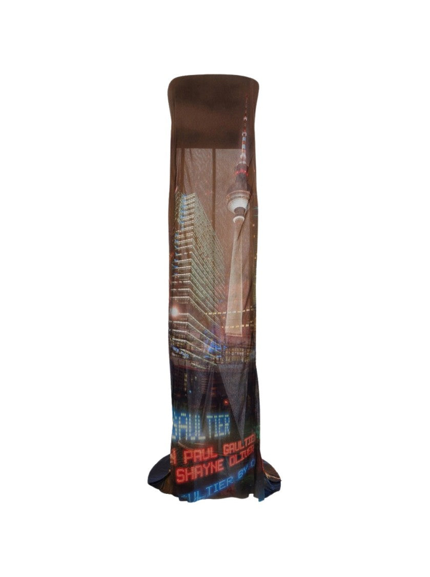 Jean Paul Gaultier Mesh 3D Tube Fishtail Dress