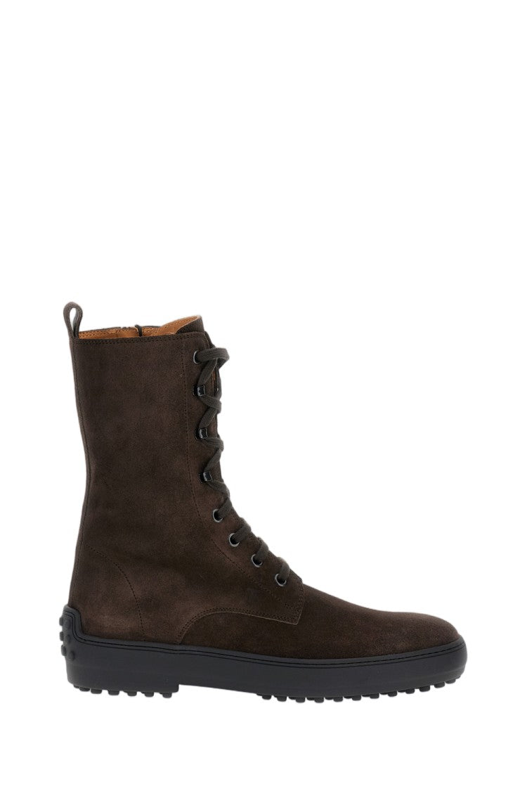 Tod's Brown Winter Gommino 84L Waterproof Suede Ankle Boots