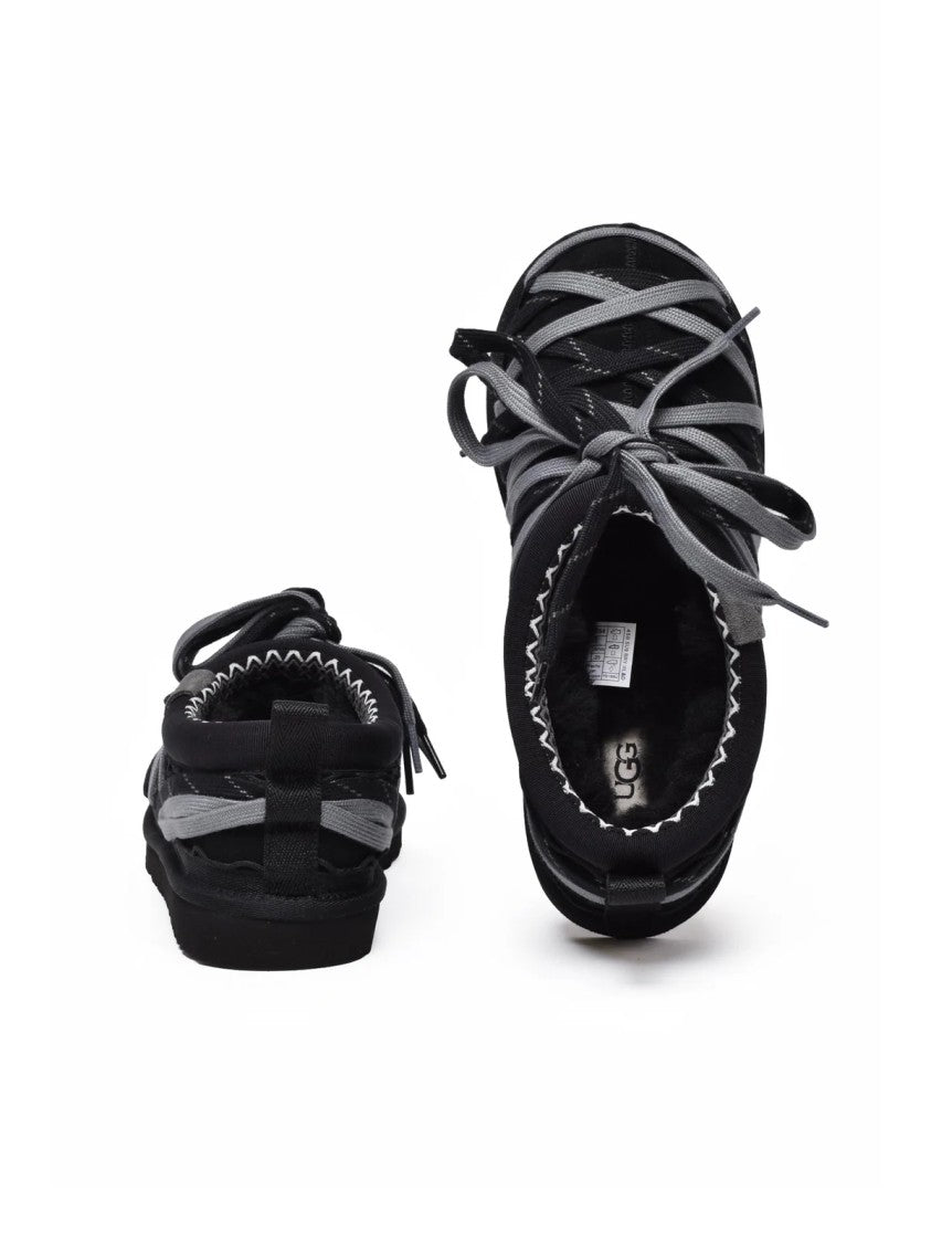 Ugg Black Leather Wool Tasman Mules