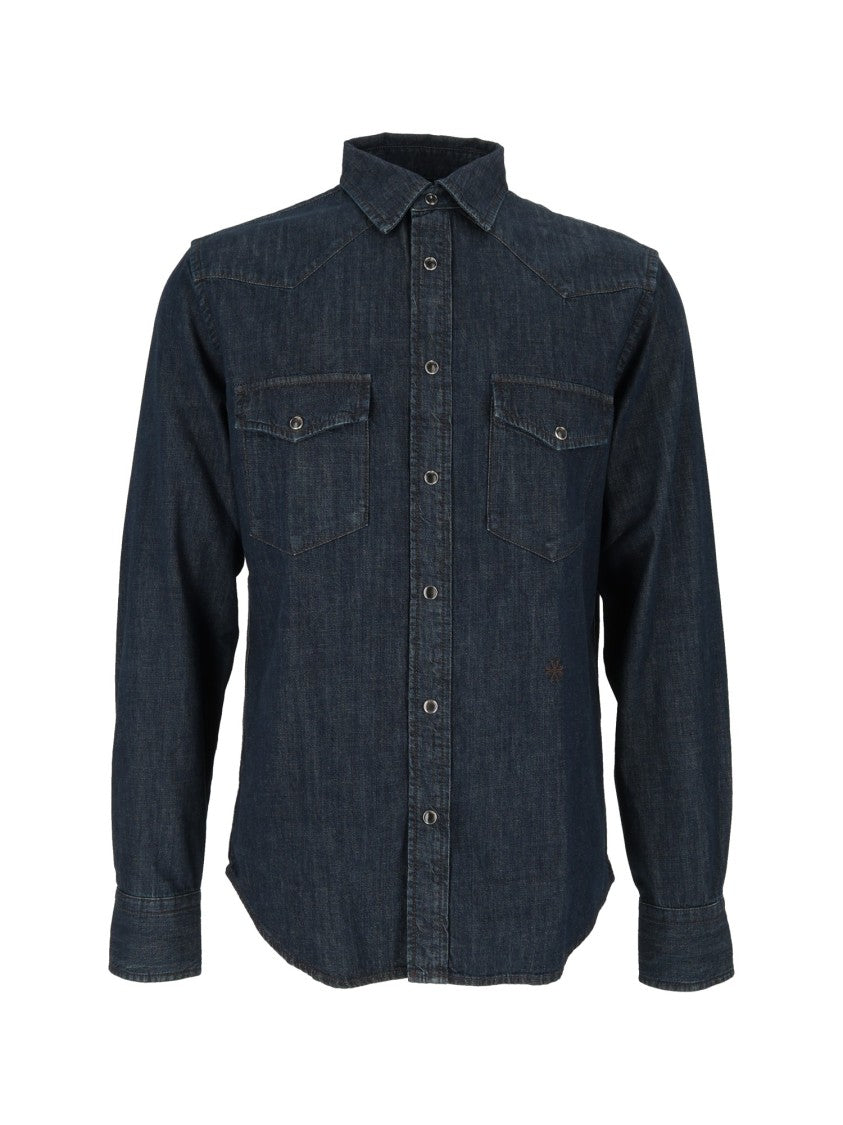 Jacob Cohen Indigo Denim Camicia Western Long-Sleeve Shirt