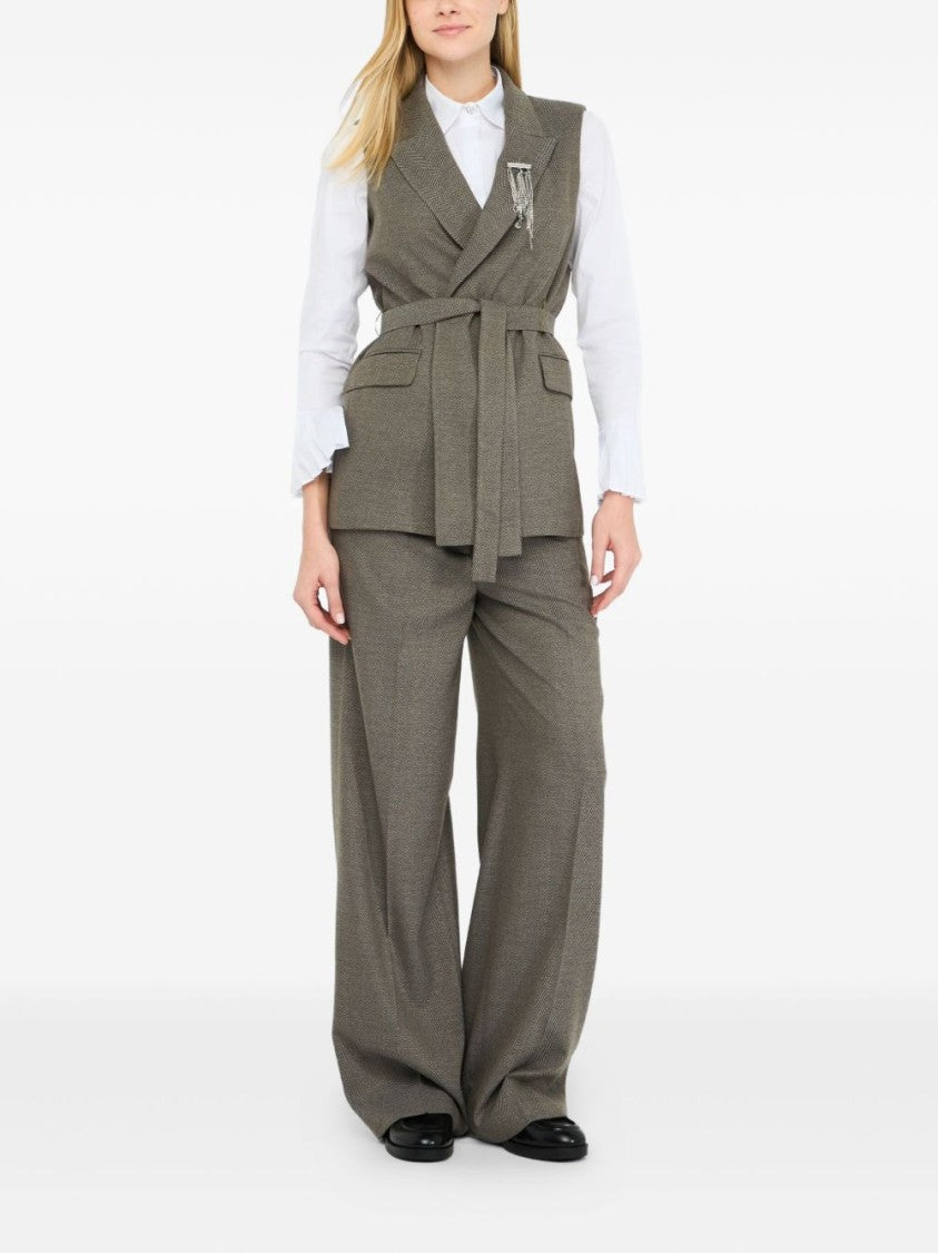 Liu Jo Sleeveless Tailored Jacket With Belted Waist