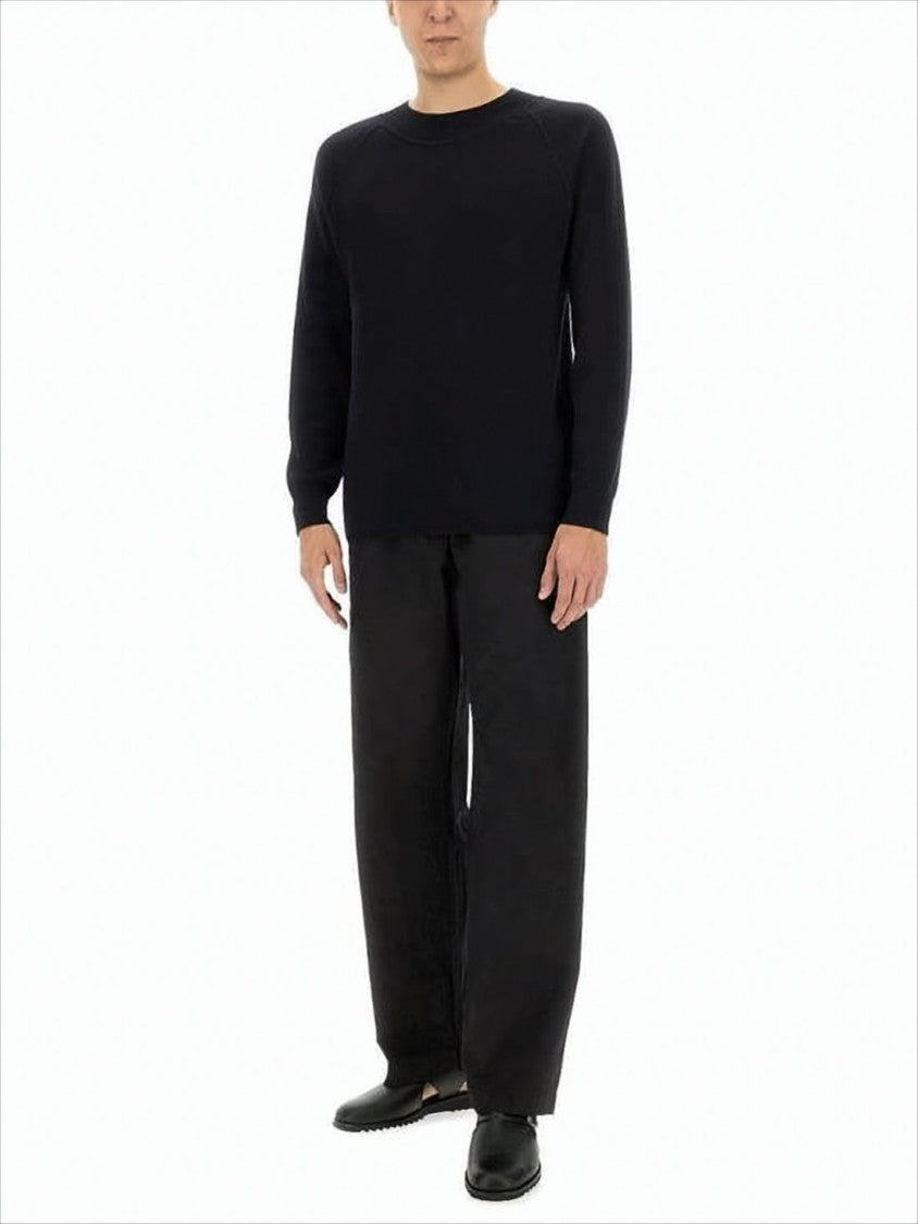 Margaret Howell Minimalist Wool Knit Sweater With Crew Neck