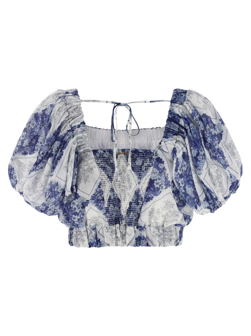 Twin-Set Floral-Patterned Ramie Blouse