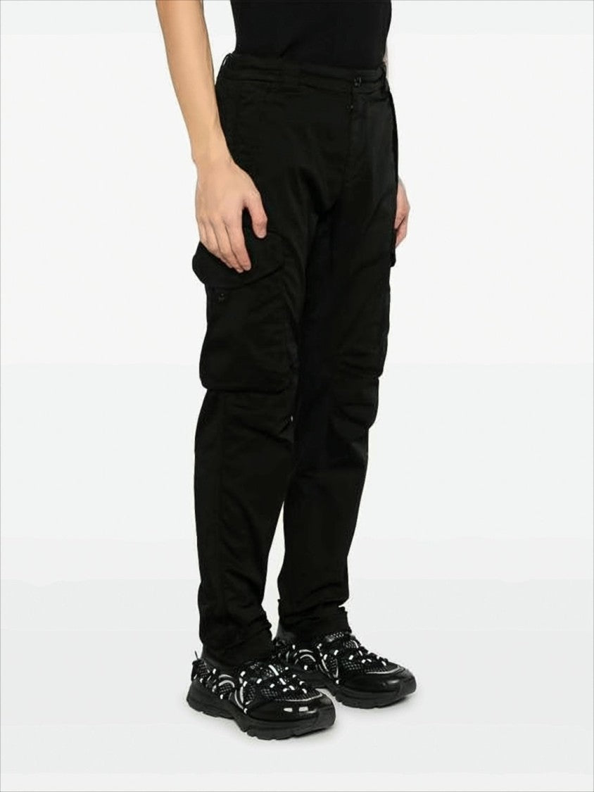 C.P. Company Slim-Fit Black Cargo Pants With Distinctive Pocket Detailing