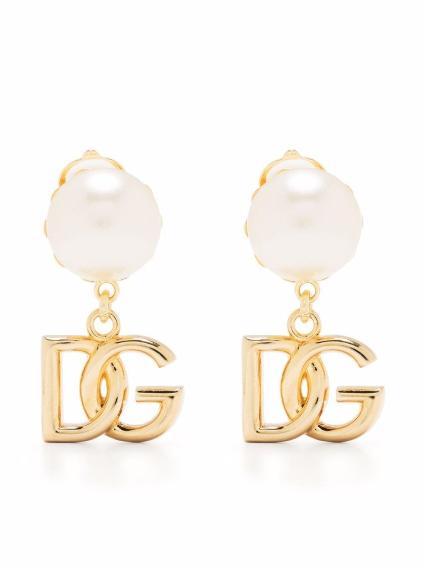 Dolce & Gabbana Gold-Tone Metal Earrings With Faux Pearl