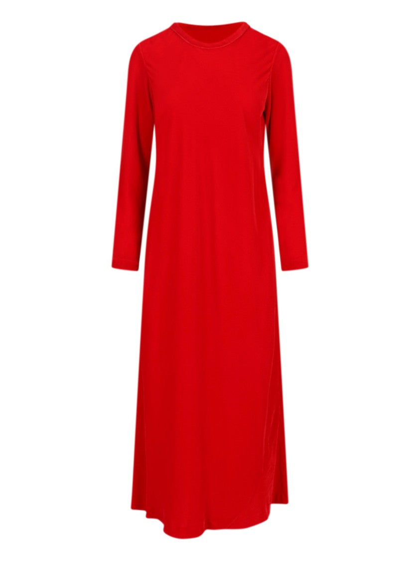 Aspesi Midi Dress With Round Neckline And Three-Quarter Sleeves