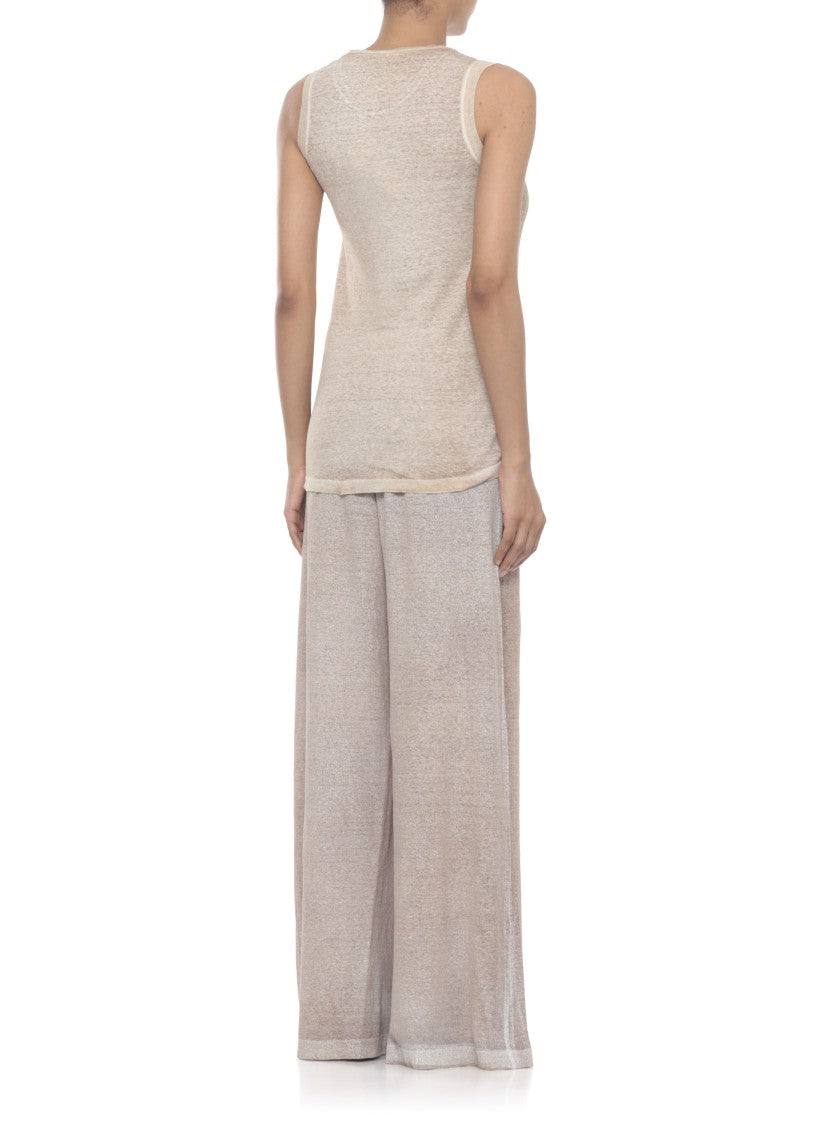 Avant Toi Linen Round Neck Tank Top