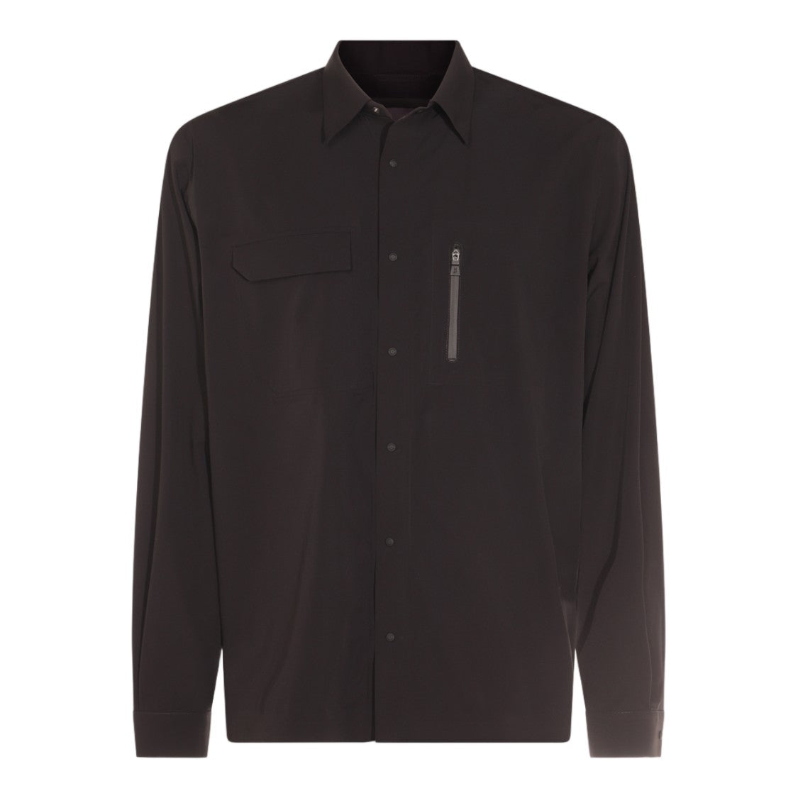 Herno Button-Up Jacket With Flap Pocket And Zippered Detail