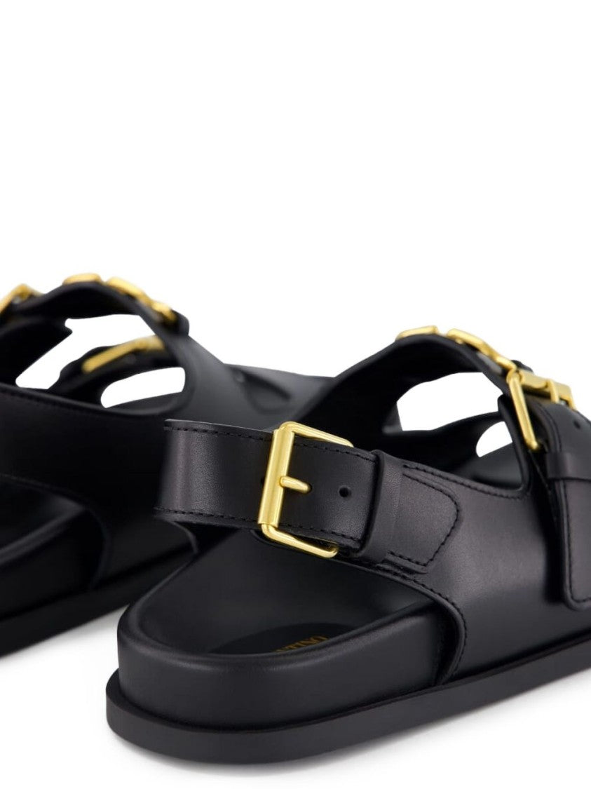 Valentino Garavani Flat Sandals With Vlogo Buckles