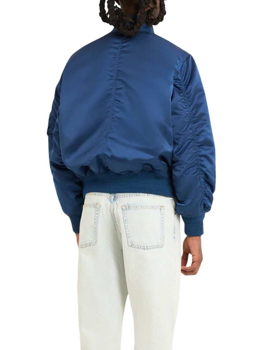 Études Oversized Blue Nylon Bomber Jacket
