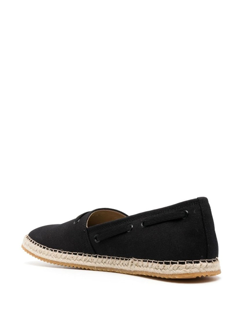 Roberto Cavalli Sleek Black Loafers With Woven Jute Sole
