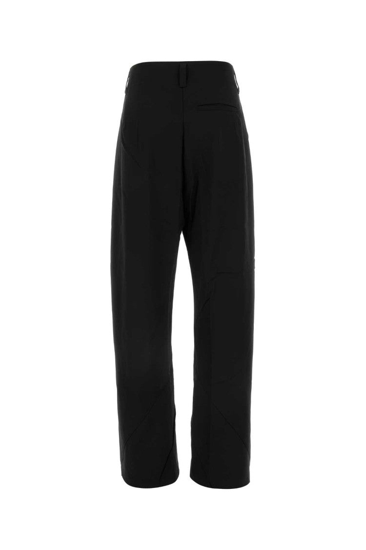 Kiko Kostadinov Black Stretch Wool Venari Wide-Leg Pant