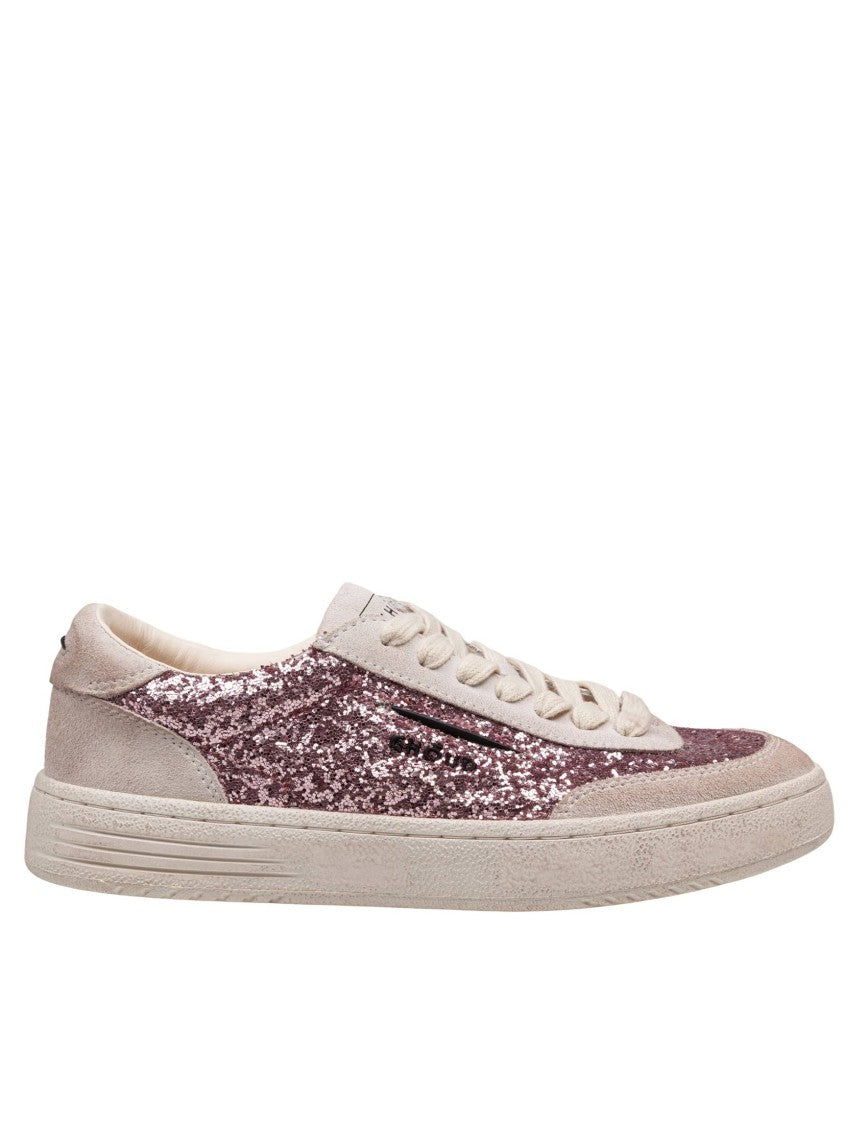 Ghoud Pink Lido Suede And Glitter Sneakers