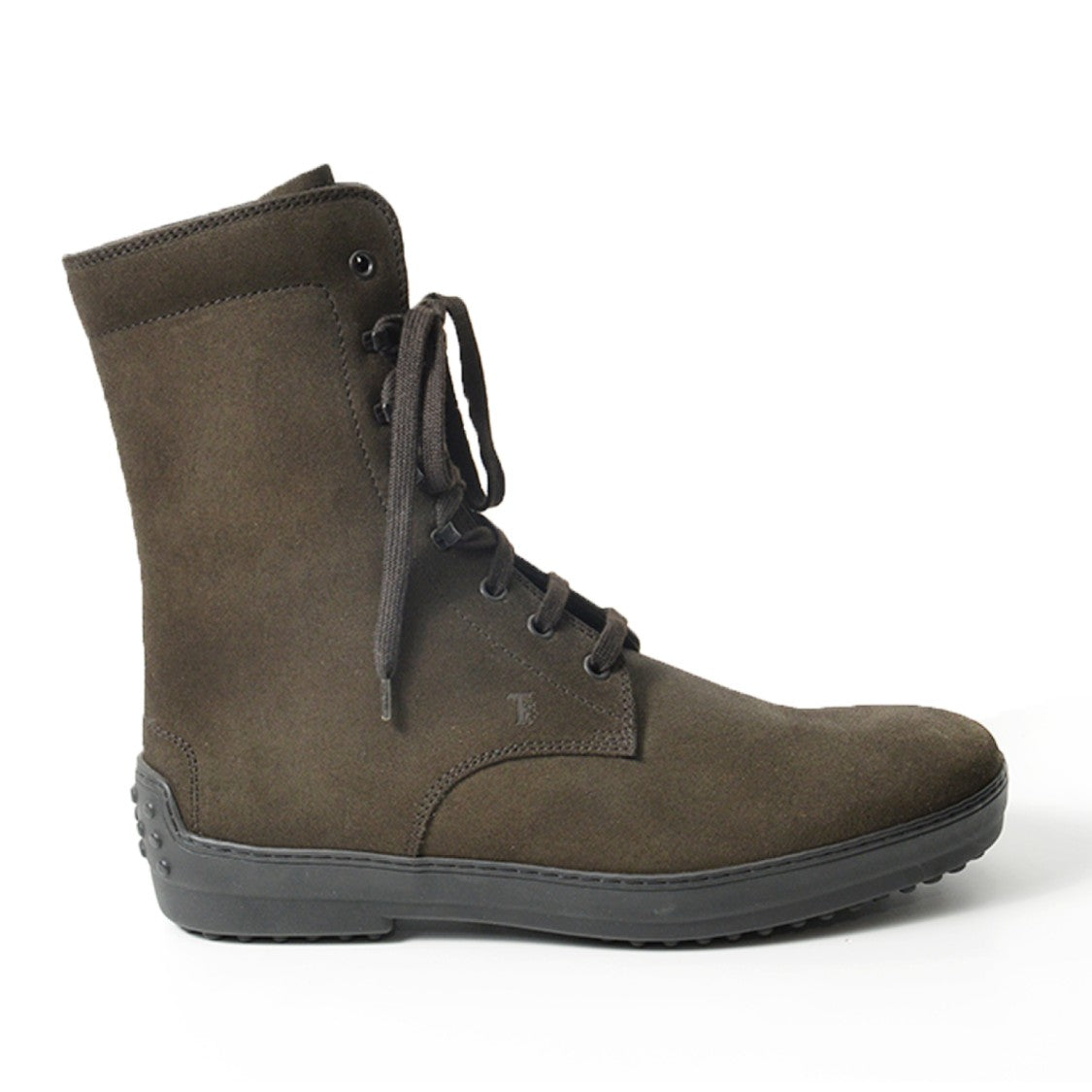 Tod's Ebony Suede Tied Ankle Boot