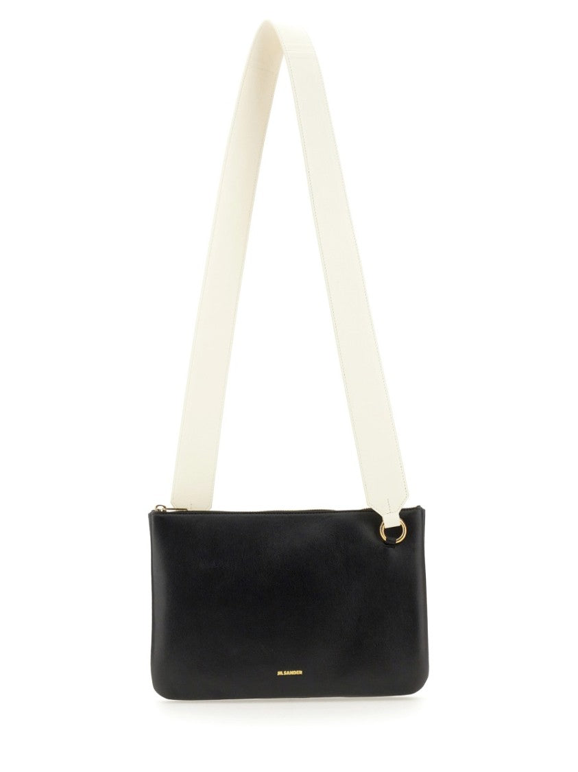 Jil Sander Black Lg Sheepskin Link Shoulder Bag