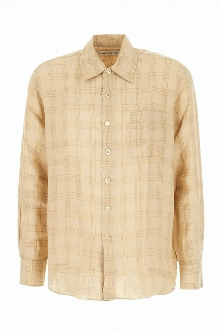 Our Legacy Relaxed Fit Long-Sleeve Linen Shirt With Classic Collar
