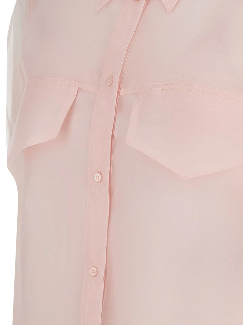 Federica Tosi Sheer Organza Silk Shirt With Button-Down Design