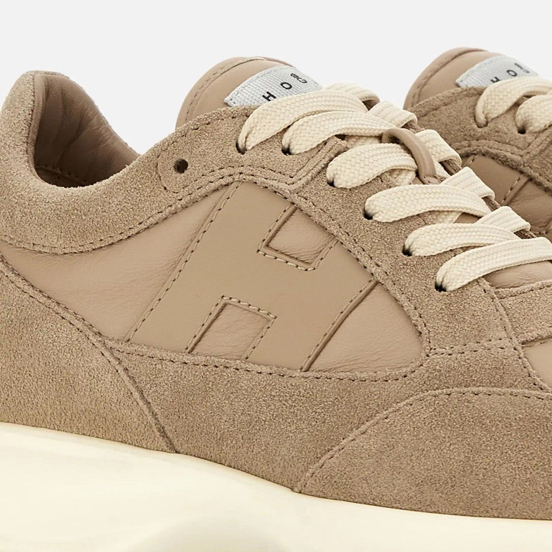Hogan Beige Interactive H713 Lace-Up Sneakers
