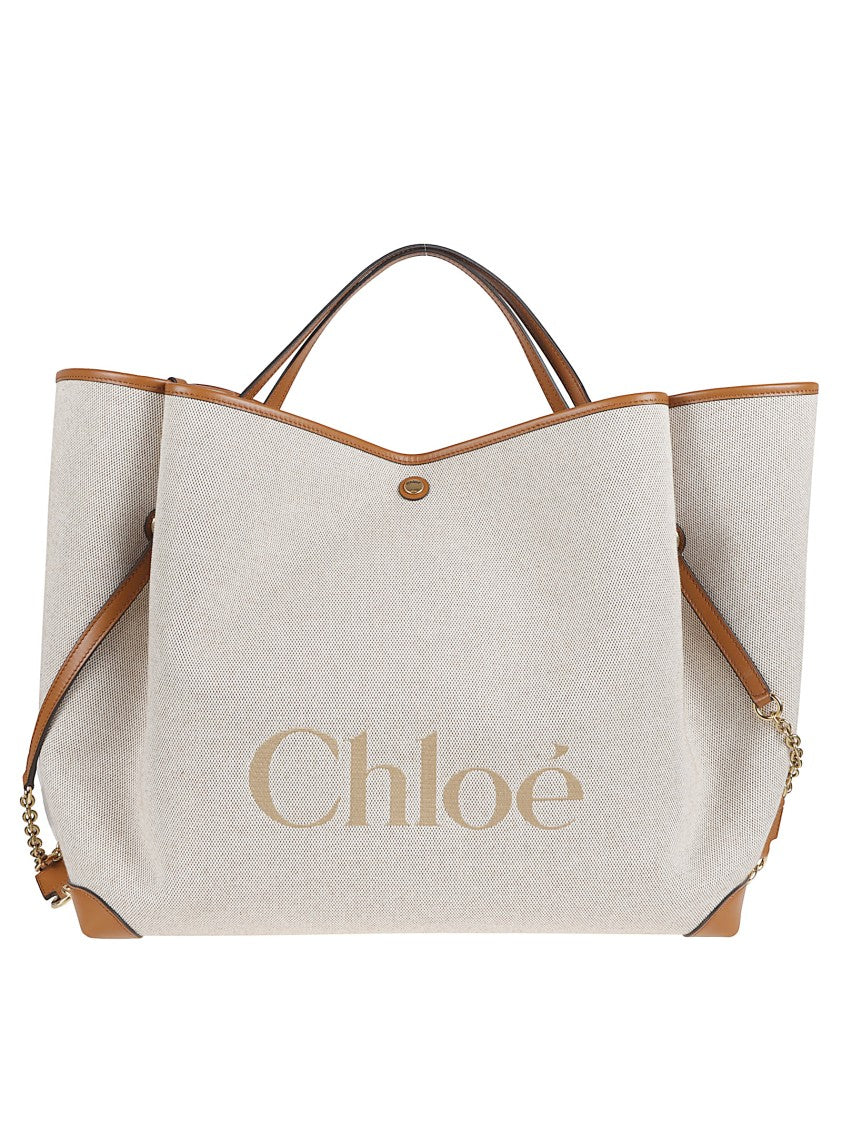 Chloé Clover Large Shoulder Bag With Calf Leather Accents