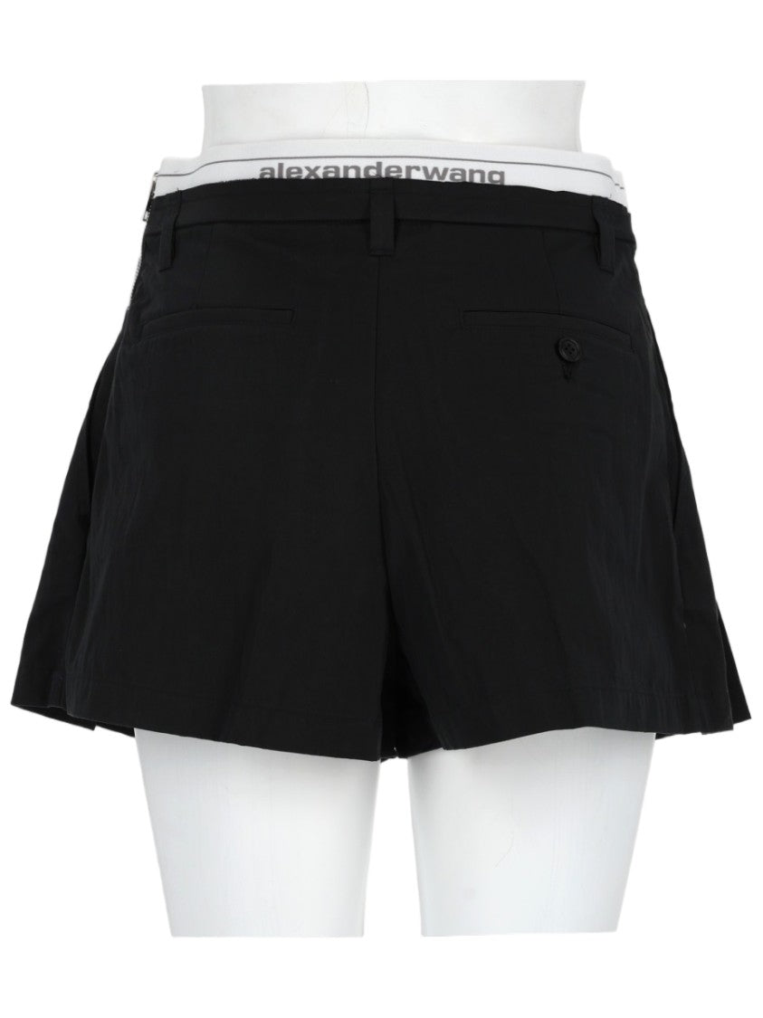 Alexander Wang Tailored Pleated Elastic Waist Shorts