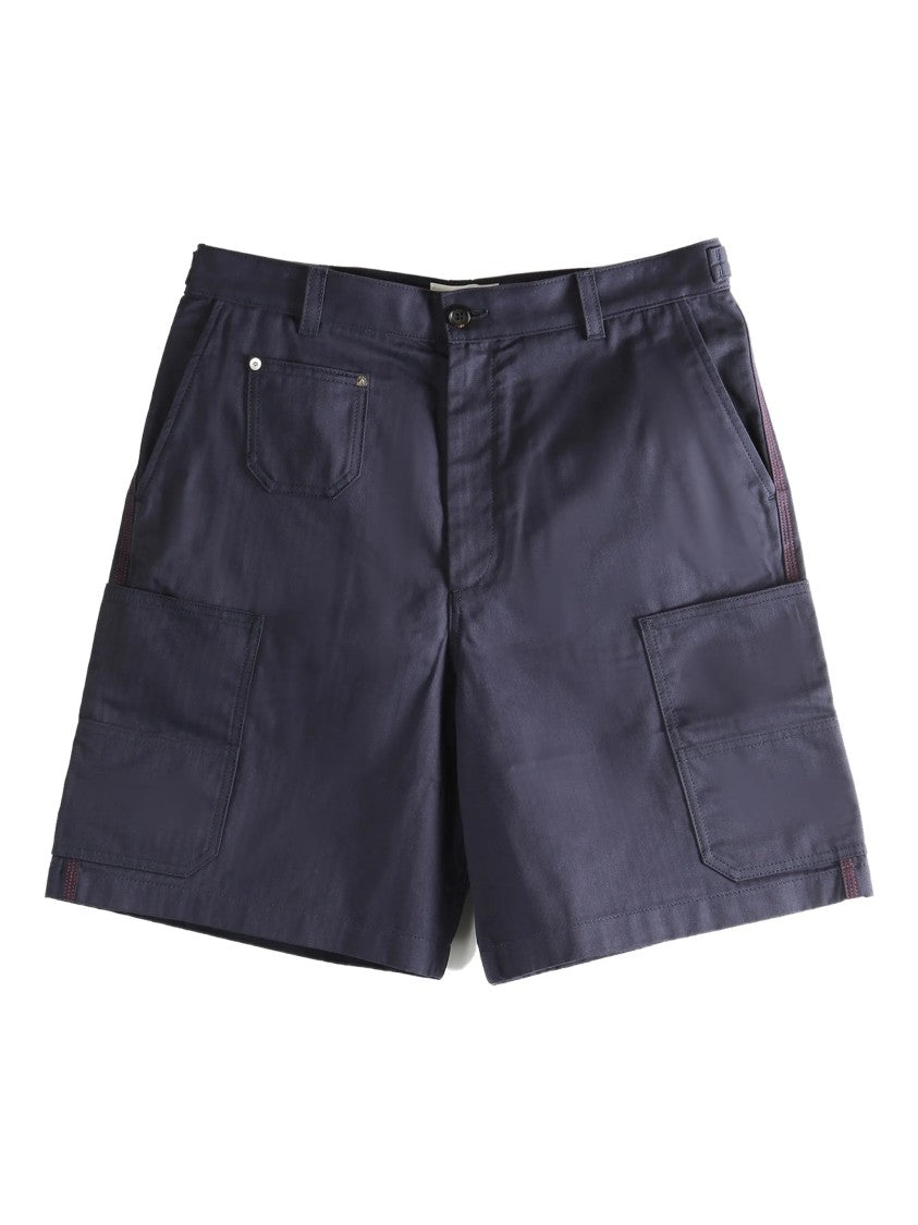 Givenchy Structured Denim Patch Pocket Cotton Shorts