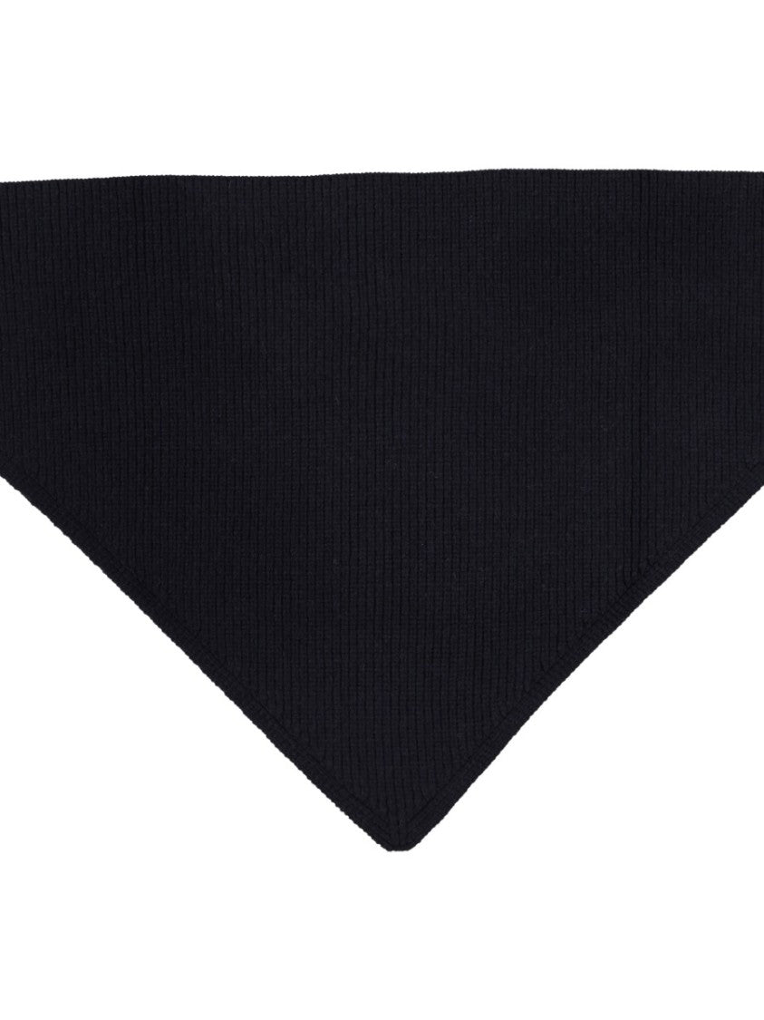 Studio Nicholson Triangular Black Scarf In Rws Extrafine Merino Wool