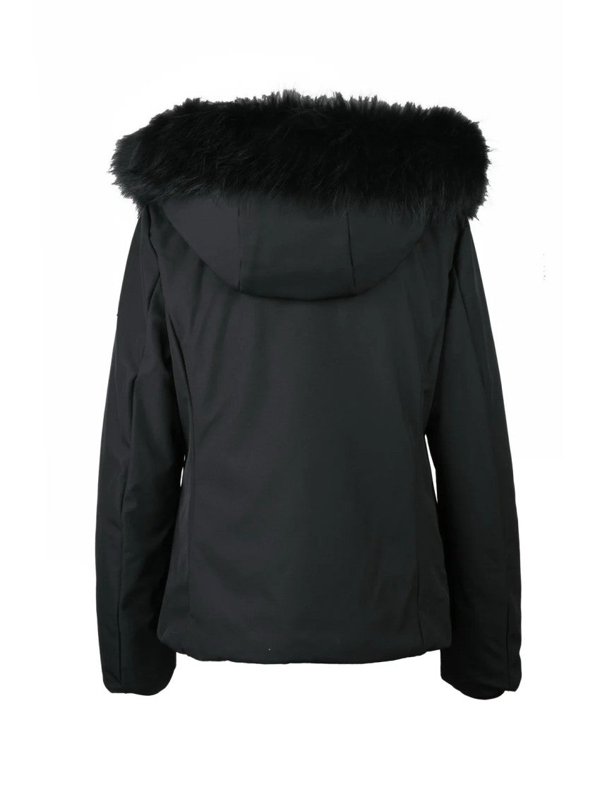 Bomboogie Short Black Coat With Removable Fur Inserts