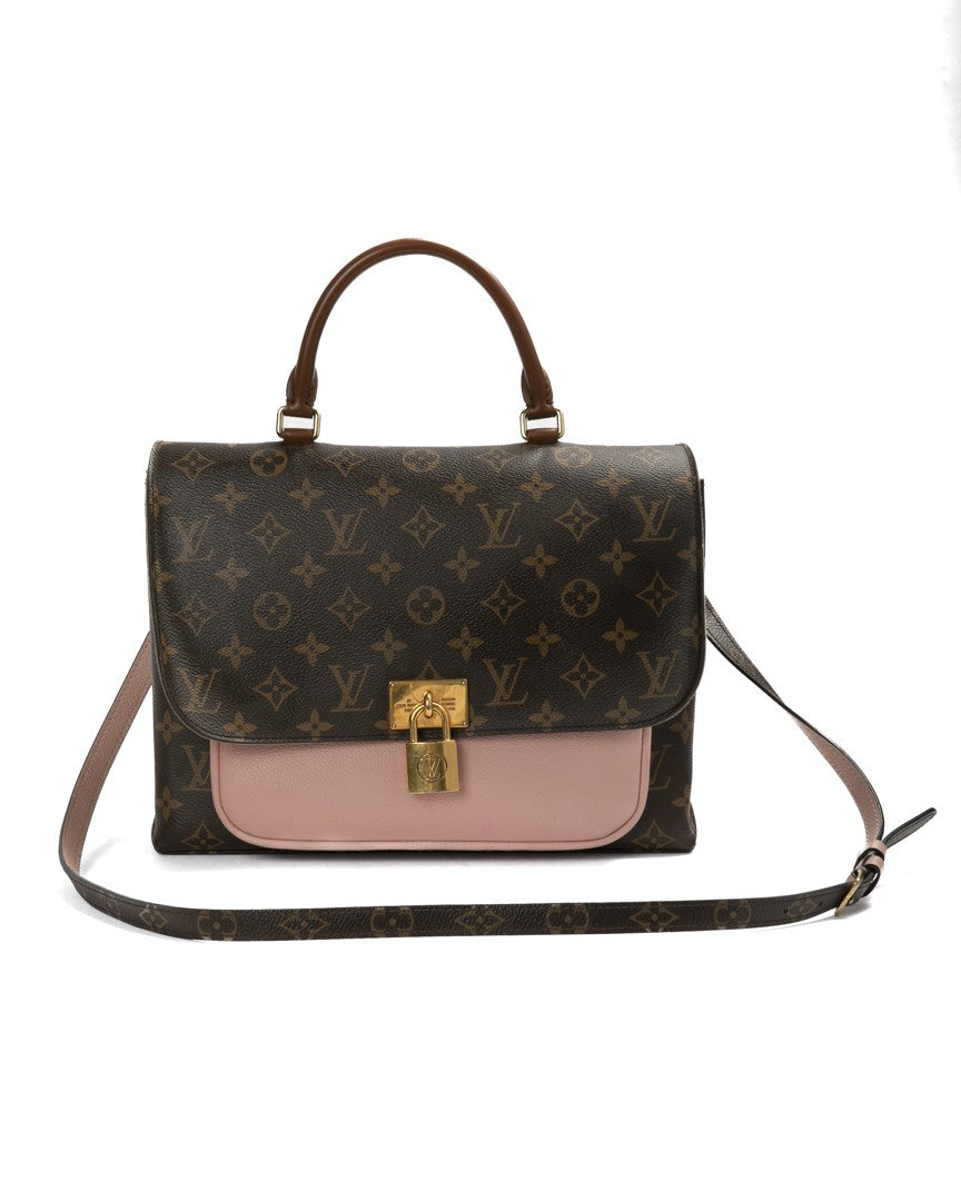 Louis Vuitton Brown Marignan Mm Monogram Leather Canvas Handbag