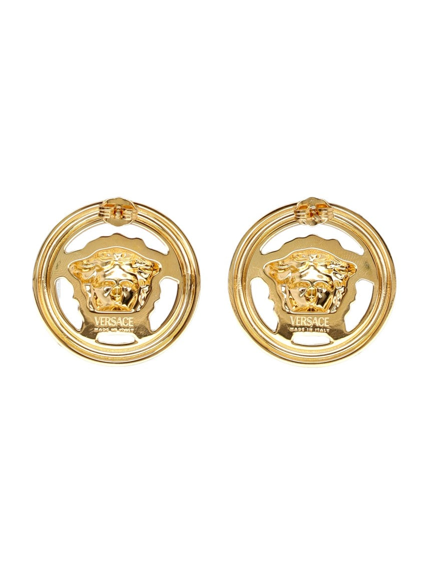 Versace Gold-Tone Medusa Head Earrings