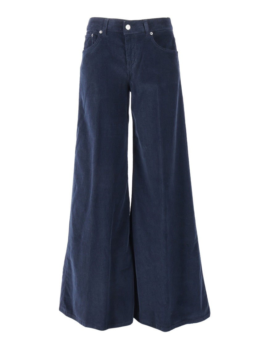 Dondup Wide-Leg Navy High-Waist Pants