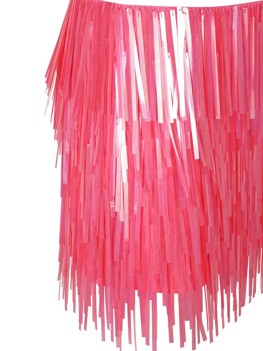 Max Mara Fuchsia Fringe Skirt With Layered Design