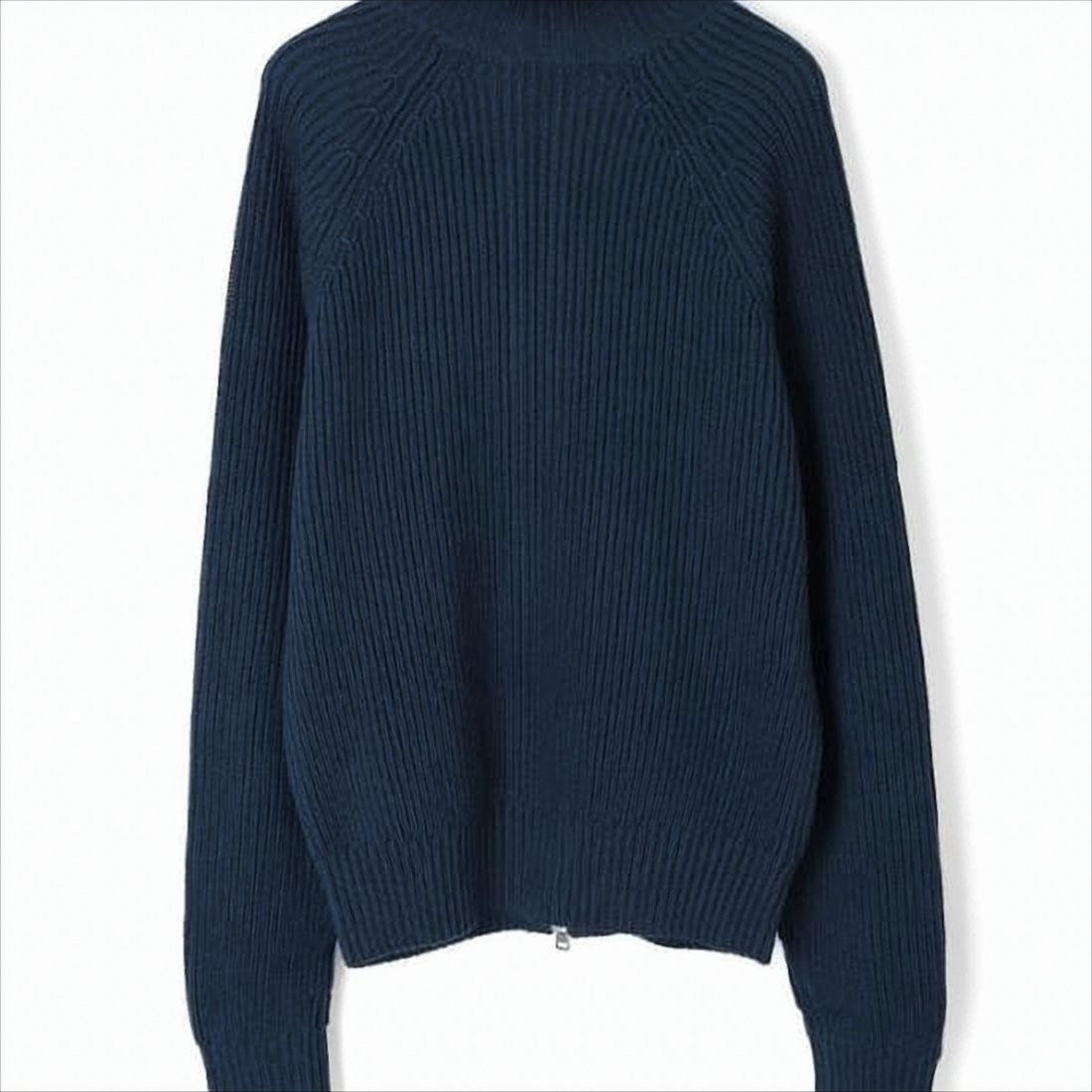 Tom Ford Ribbed Knit Cardigan With High Collar And Zipper Closure