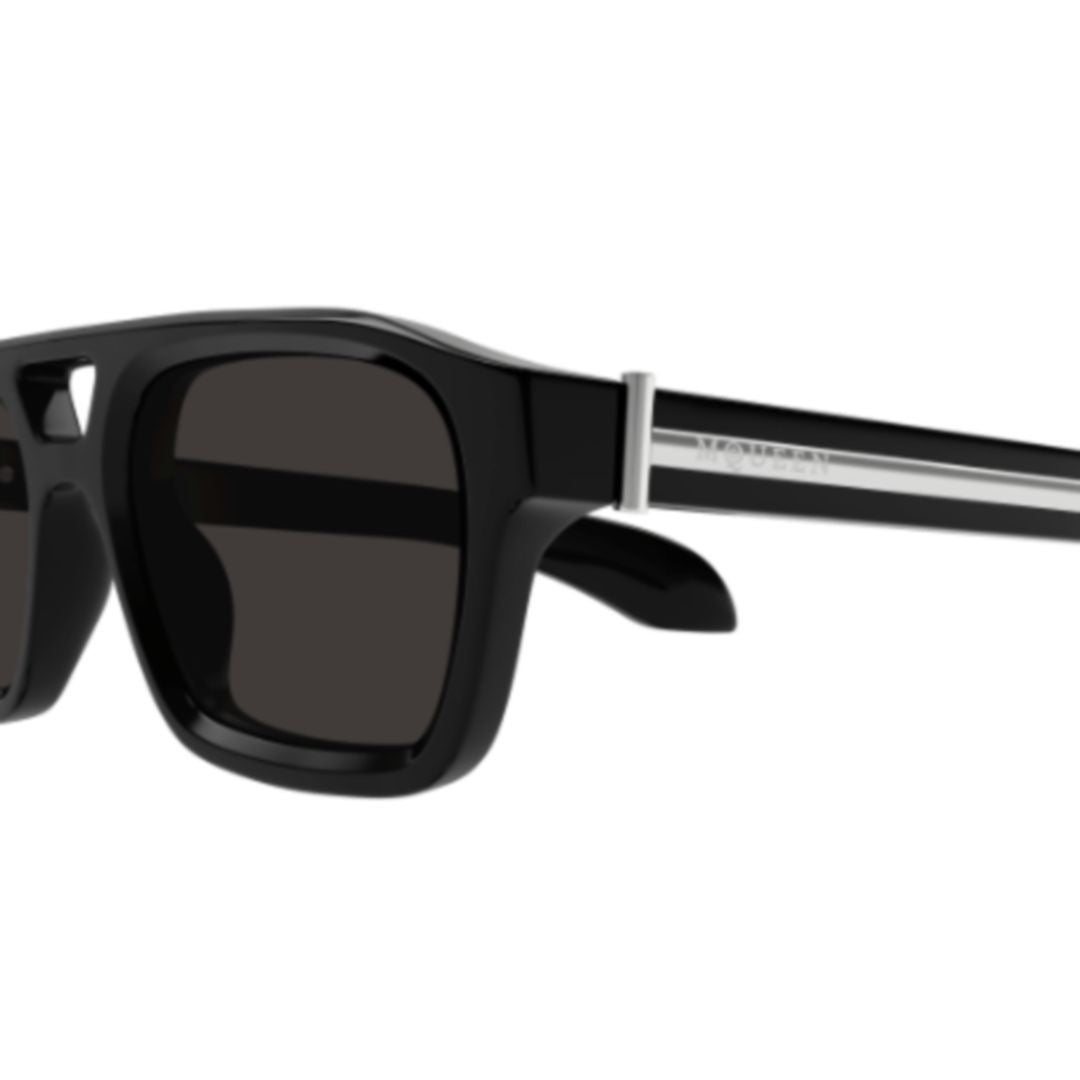 Alexander Mcqueen Am0505s Rectangular Frame Sunglasses With Glossy Black Finish