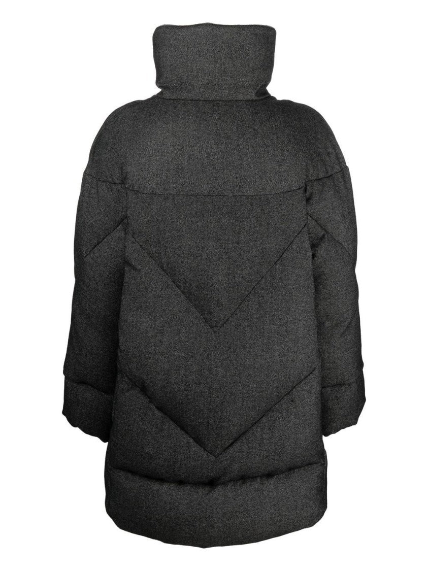 Eleventy Chevron-Stitched High Duster Jacket With Alpaca Blend