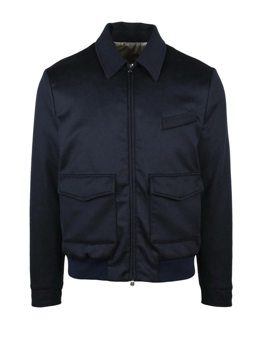 Luigi Borrelli Napoli Wool-Silk Aviator Jacket