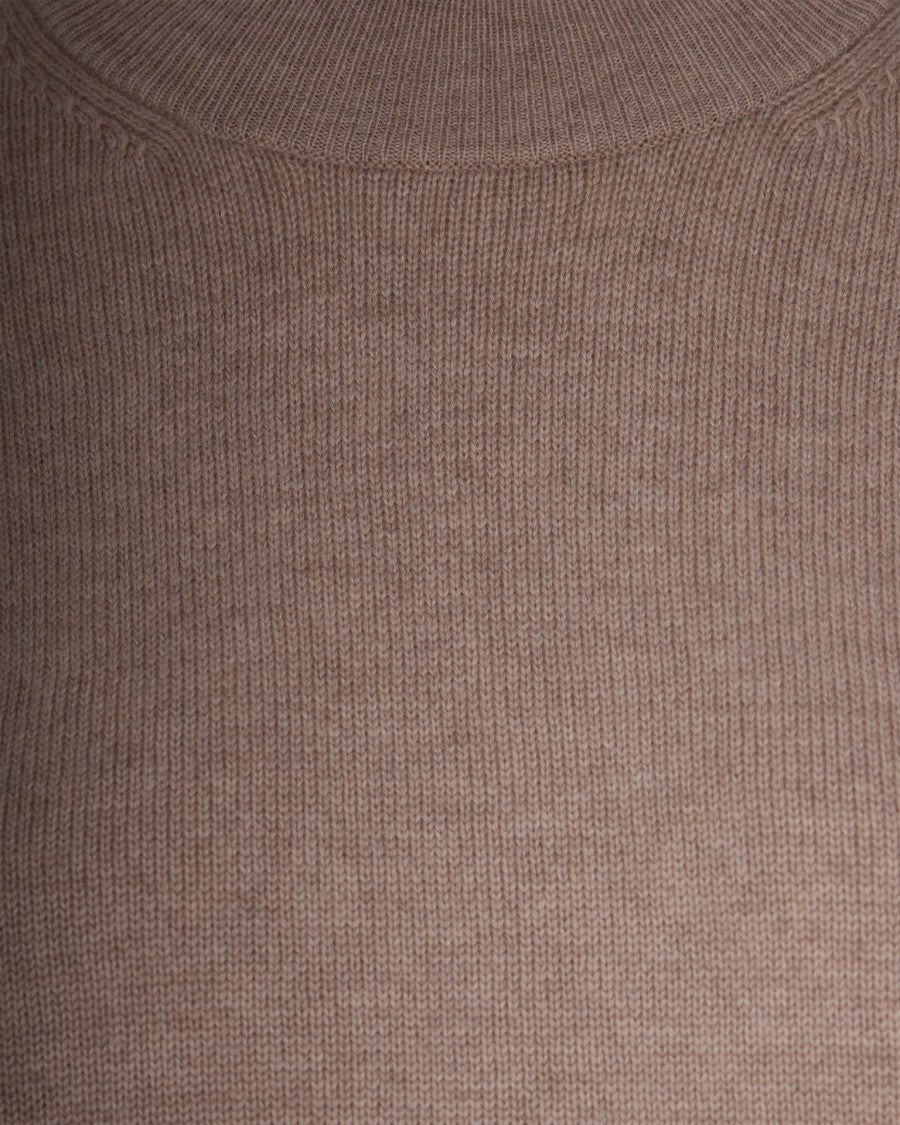 Max Mara Crew Neck Long-Sleeve Knit Top In Soft Beige