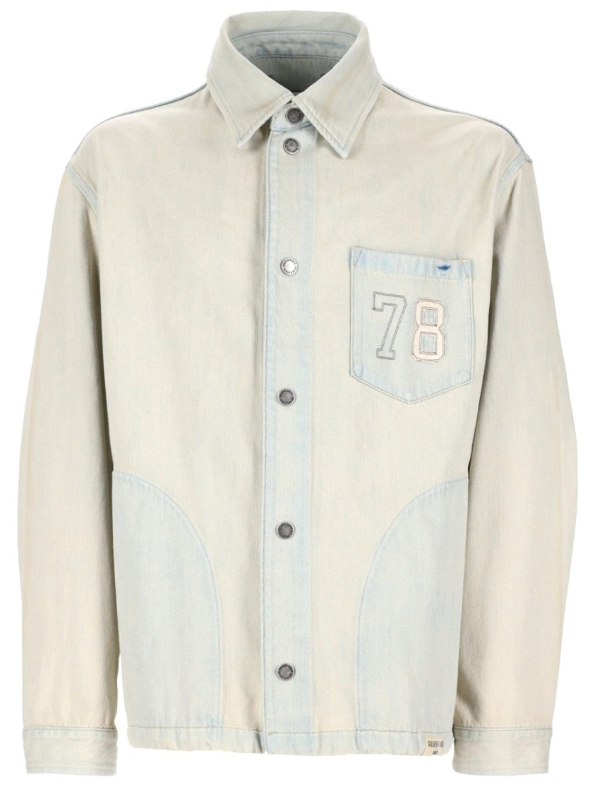 Golden Goose Light Denim Cotton Embroidered Jacket