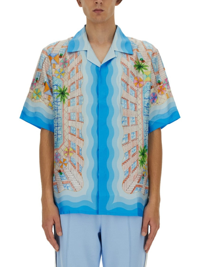 Casablanca Silk Shirt With Playful Tropical Patterns