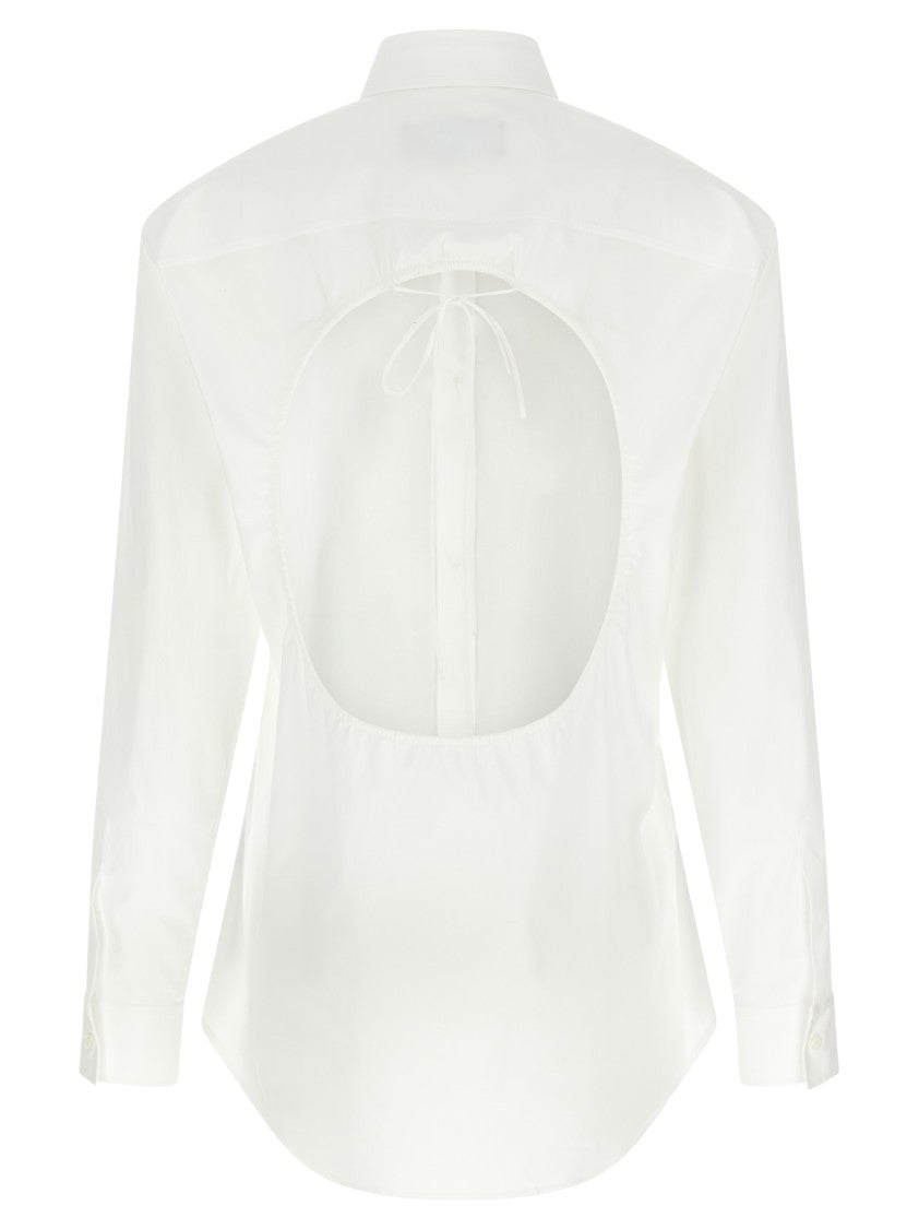 Dsquared2 Wide Back Cut-Out Cotton Shirt With Drawstring Detail