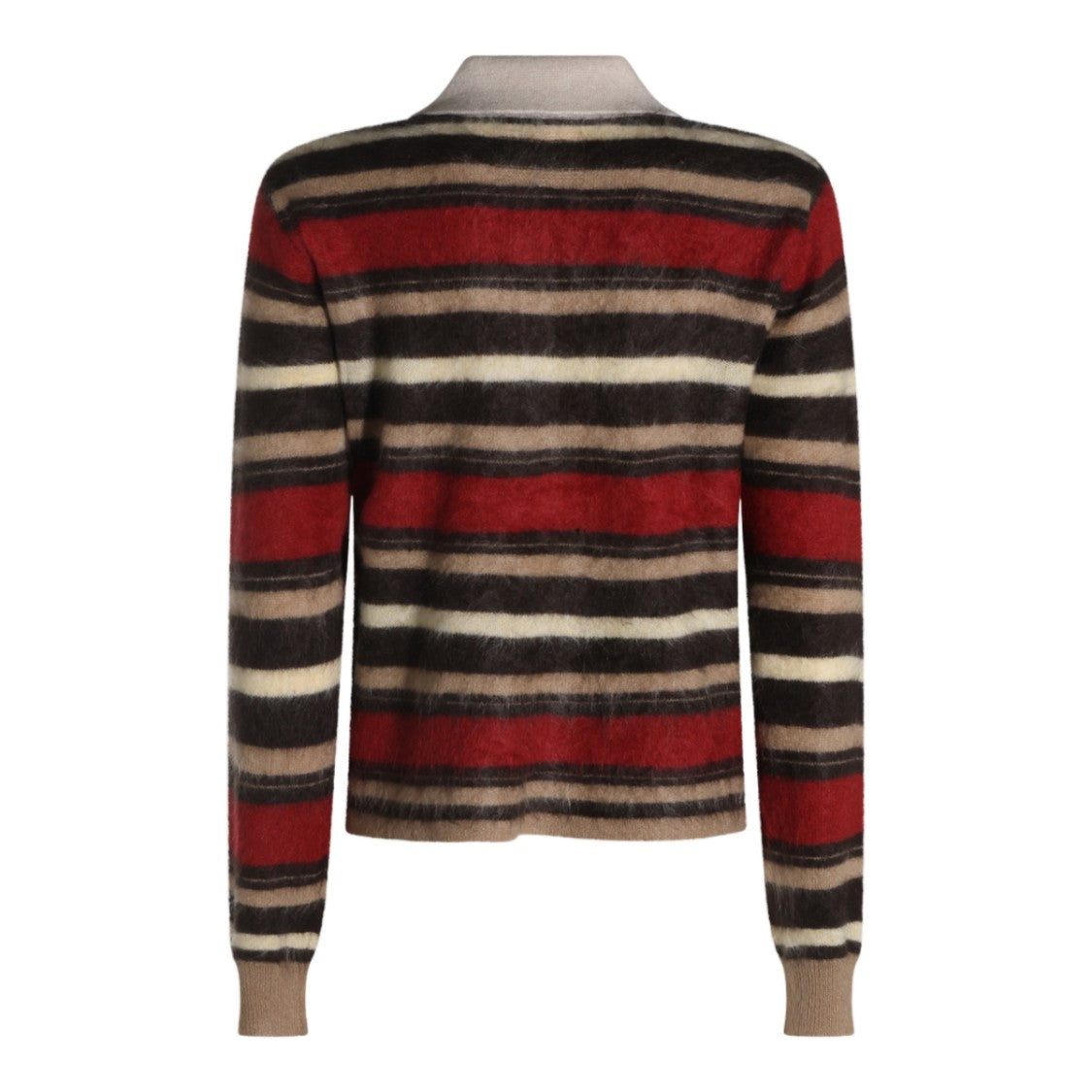 Guest In Residence Relaxed Striped Long-Sleeve Cashmere Polo Shirt