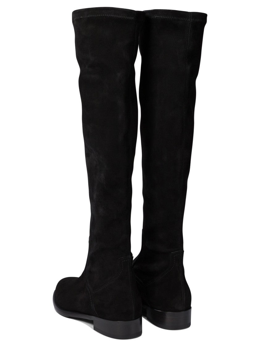 Maretto Streamlined Black Suede Ankle Boots