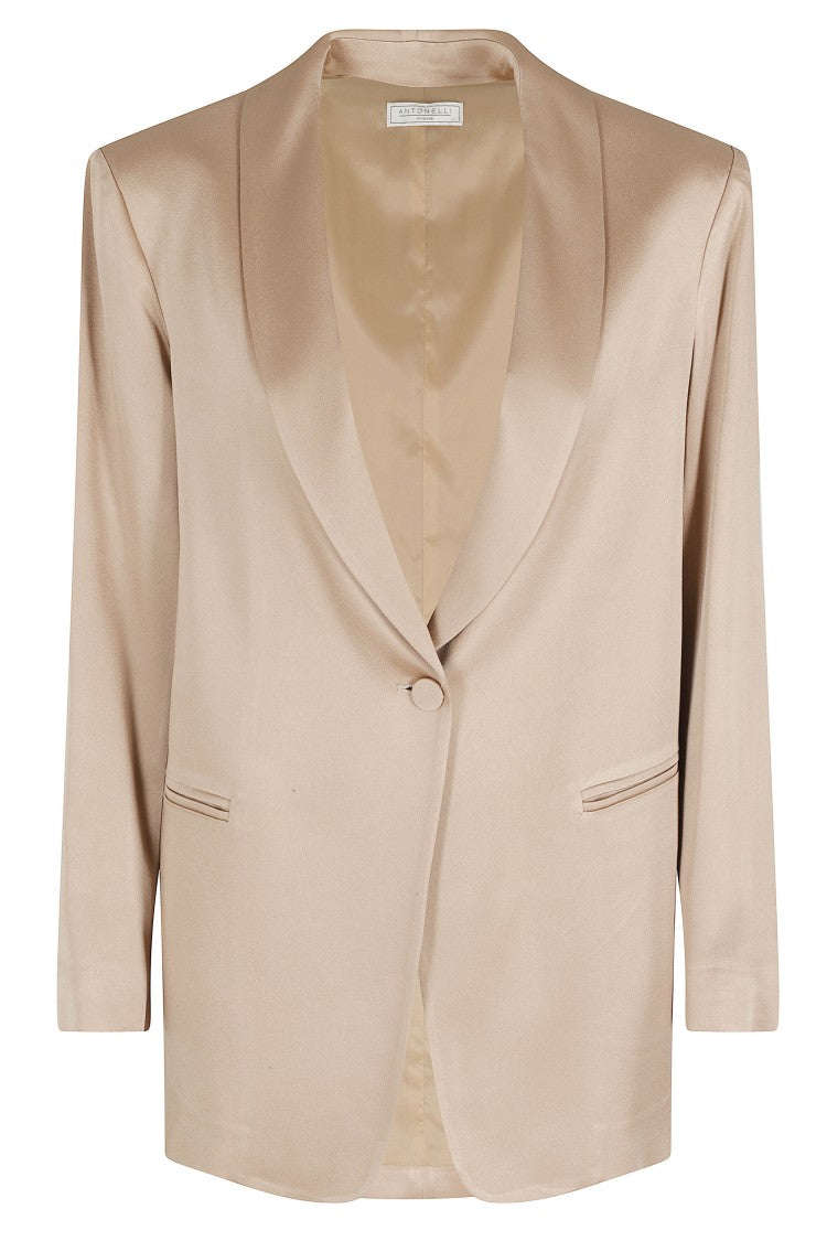 Antonelli Beige Edward Shawl-Lapels Acetate-Blend Blazer