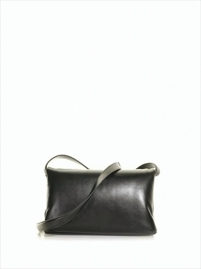 Marni Rectangular Smooth Leather Shoulder Bag With Design