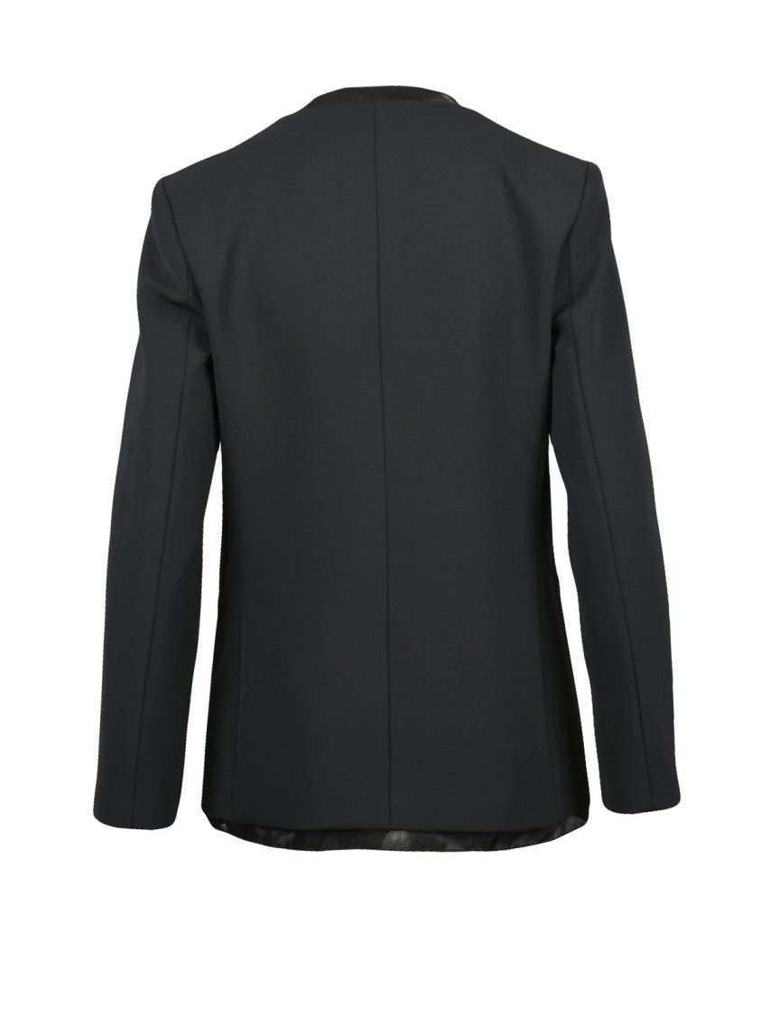 Nenette Black Polyester Button Fitted Jacket