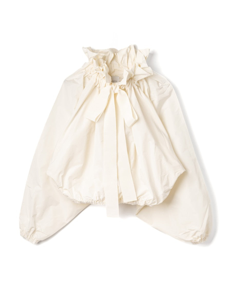 Patou Black Faille Drawstring Top