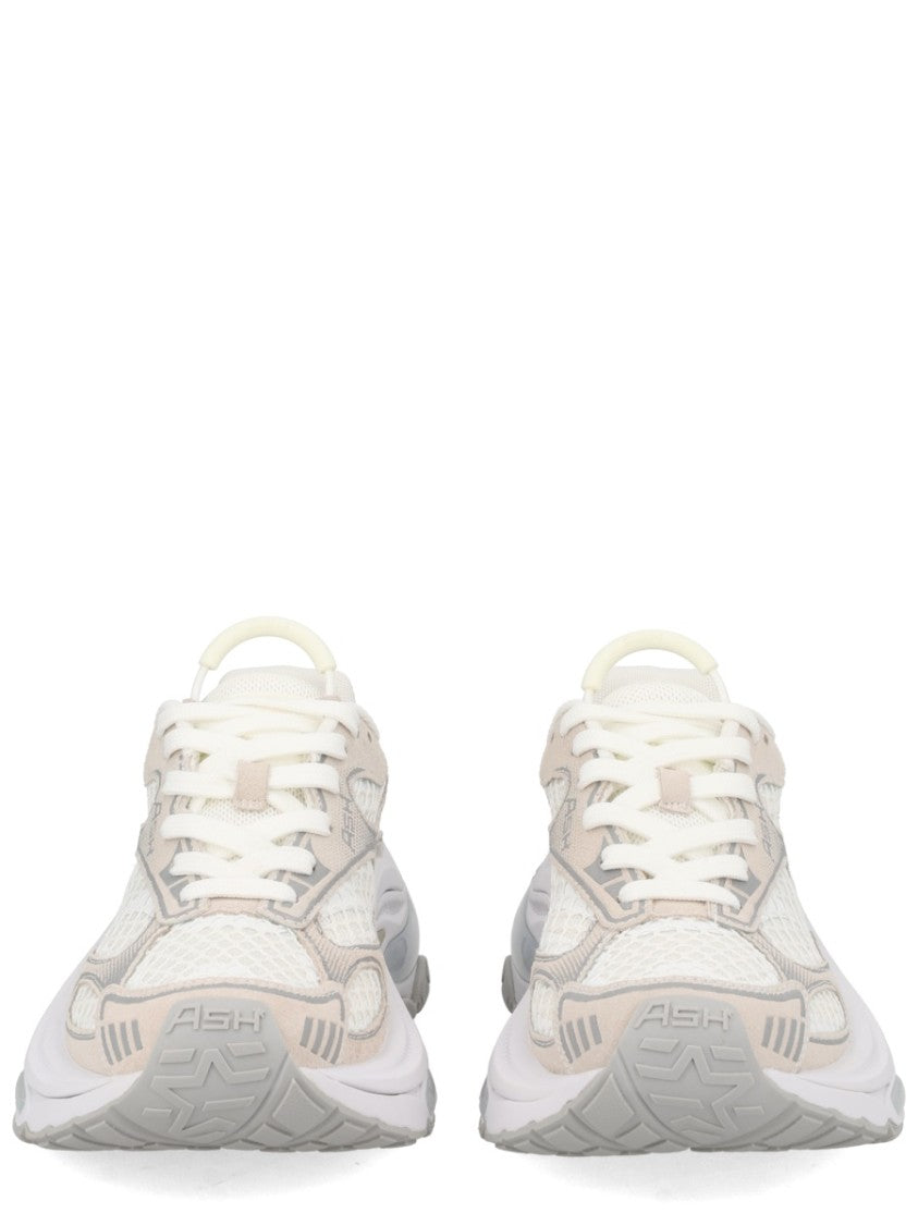 Ash White Dragon Leather Fabric Sneakers